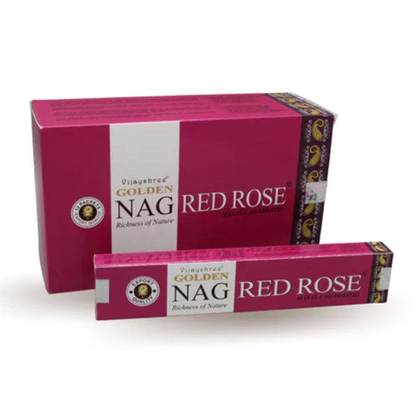 Golden Nag Red Rose Räucherstäbchen 12x15g - reinh.art™